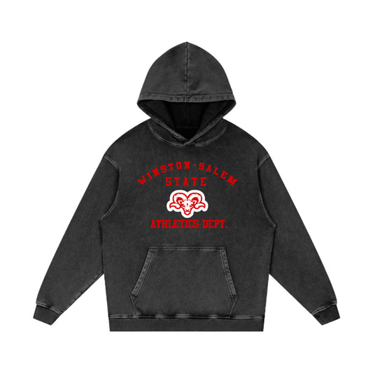 WSSU EST. 1892 Above The Rim Black Acid Wash Hoodie